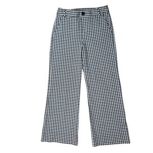 Cabi Wide Leg Houndstooth Size 10 Stretch Pants Preppy Academia Trendy Stylish